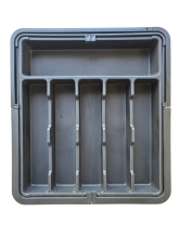REGULOWANY ORGANIZER, WKŁAD NA SZTUĆCE DO SZUFLADY – CZARNY 330x365/475x560