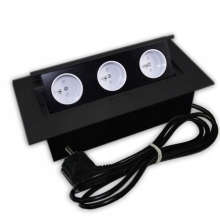 Flexiport gniazdo do blatu 3x230V czarne